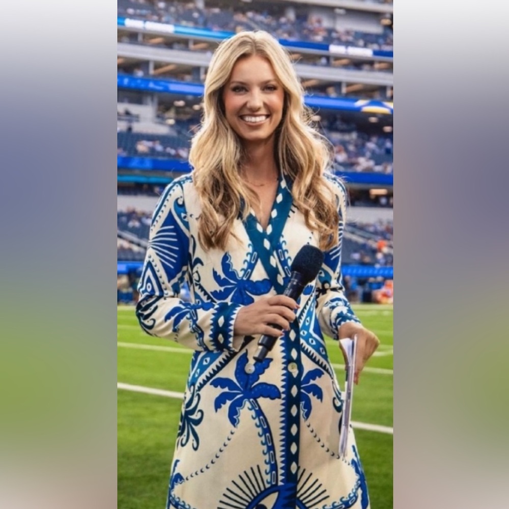 New FARM Rio Long Sleeve Wrap Blazer Dress